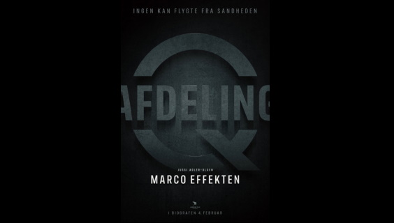 Marco Effekten filmplakat sort med Afdeling Q logo